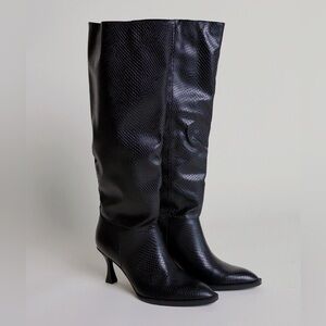 OASIS SOCIETY Elegant Black Knee-High Women's Boots